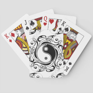 Yin & Yang Symbol Black and White Tattoo Style Playing Cards