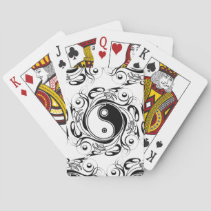 Yin & Yang Symbol Black and White Tattoo Style Playing Cards