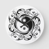 Yin & Yang Symbol Black and White Tattoo Style