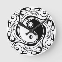 Yin & Yang Symbol Black and White Tattoo Style