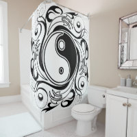 Yin & Yang Symbol Black and White Tattoo Style