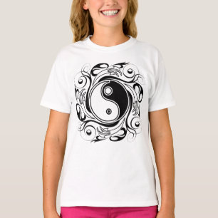 Yin & Yang Symbol Black and White Tattoo Style T-Shirt