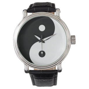 Yin Yang Symbol Black White Shapes in Harmony Watch