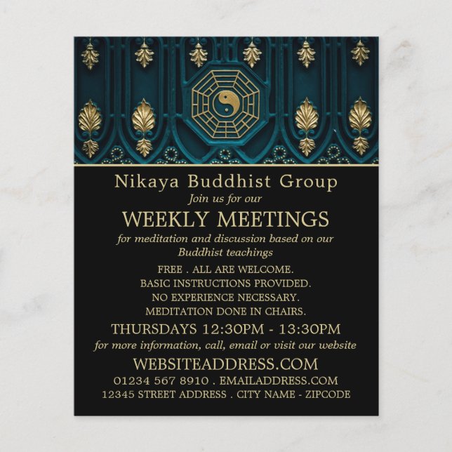 Yin & Yang Symbol, Buddhist Group Advertising Flyer (Front)