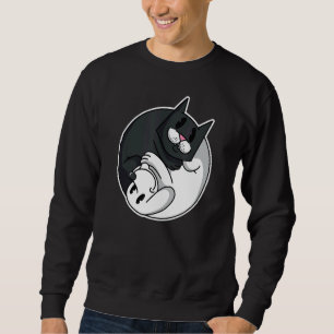 Yin Yang Symbol Cat Dog  Animal Cute Pet Owners Sweatshirt