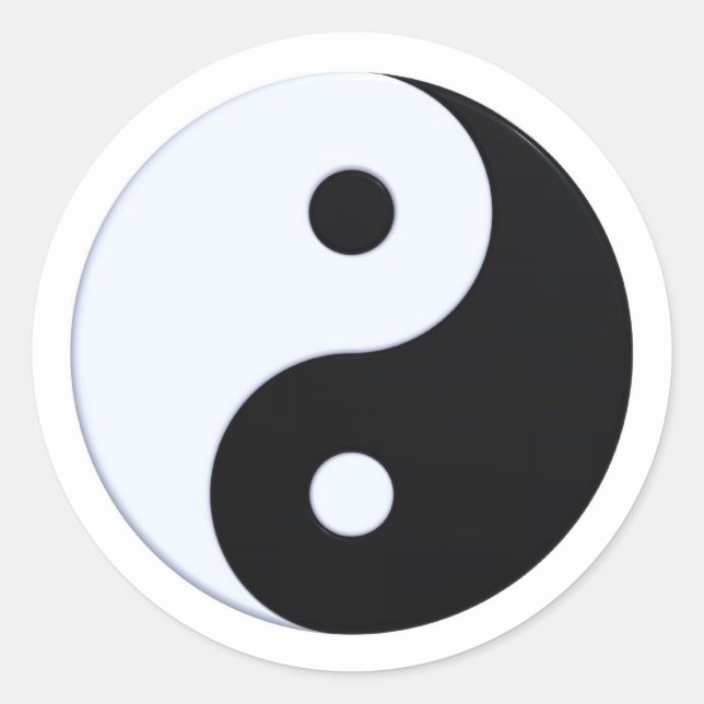 Yin-yang symbol classic round sticker (Front)