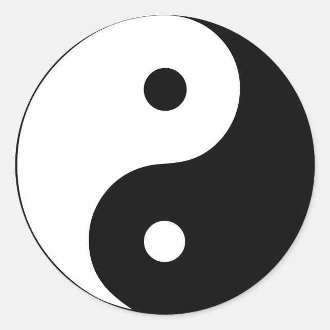 Yin Yang Symbol: Classic Round Sticker (Front)