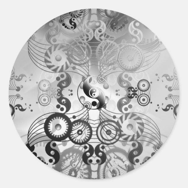 Yin yang symbol classic round sticker (Front)
