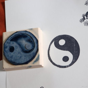 Yin Yang Symbol Dark and Light                     Rubber Stamp