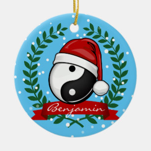 Yin Yang Symbol Holiday Style Ceramic Tree Decoration