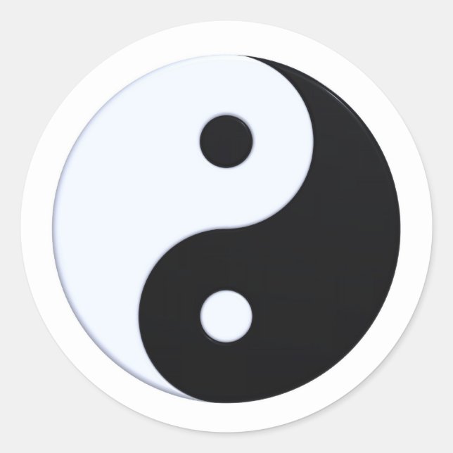 Yin-yang symbol, isolated classic round sticker (Front)