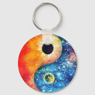 yin-yang symbol key ring