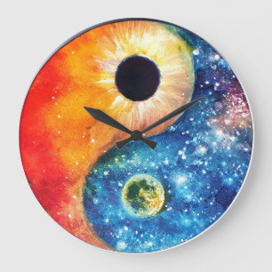 yin-yang symbol large clock