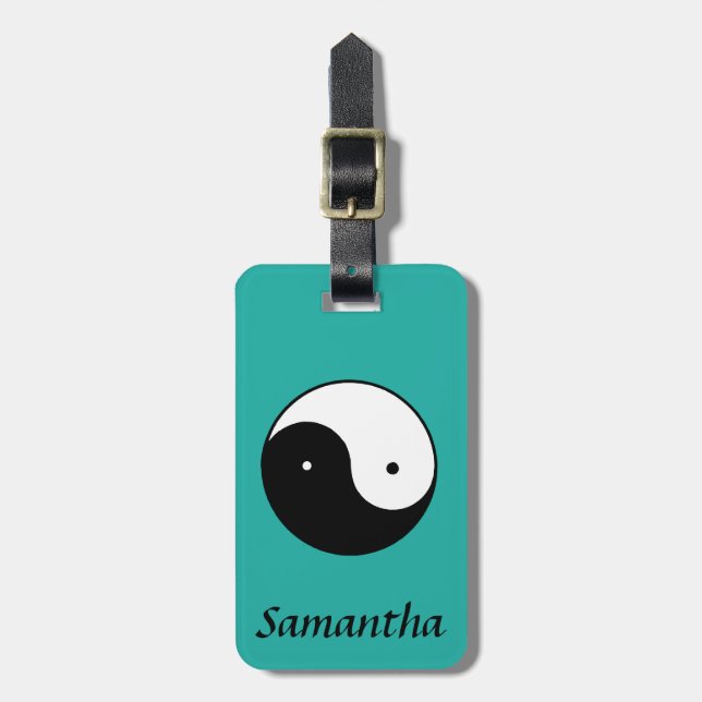 Yin Yang Symbol Luggage Tag (Front Vertical)