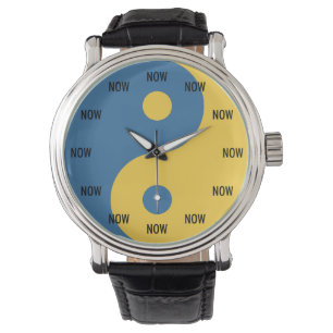 Yin & Yang Symbol Now Clock Mindful Python Coder Watch