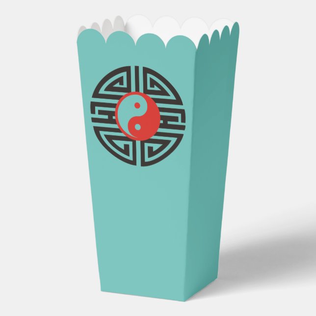 Yin Yang Symbol - red black tattoo design 1 Favour Box (Back)