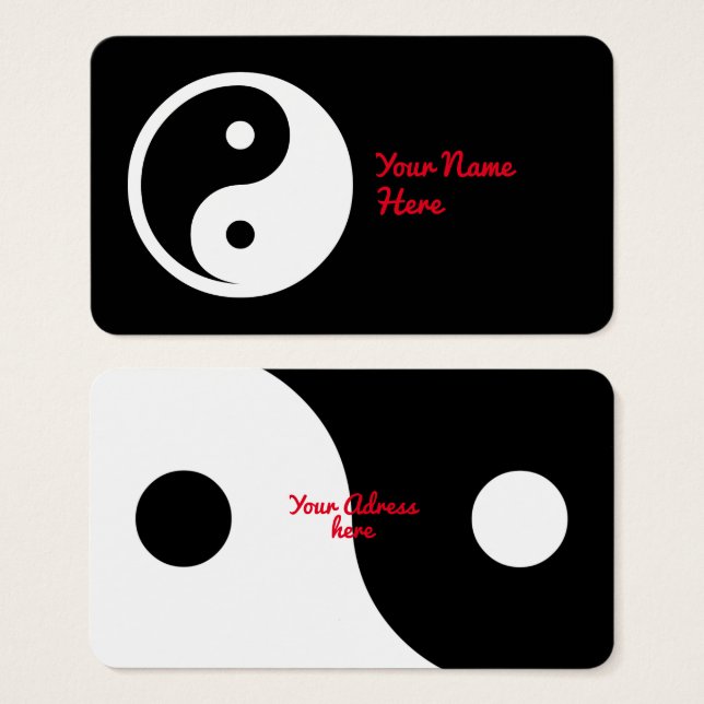 Yin Yang Symbol - solid tattoo design 2 (Front & Back)