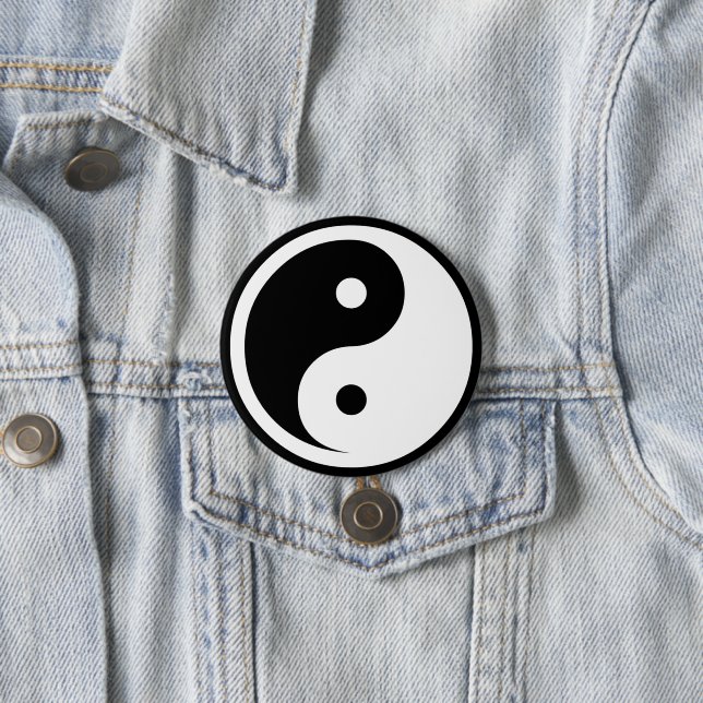 Yin Yang Symbol - solid tattoo design 2 7.5 Cm Round Badge (In Situ)