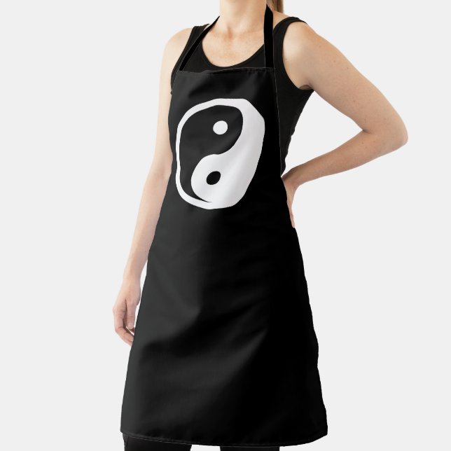 Yin Yang Symbol - solid tattoo design 2 Apron (Insitu)