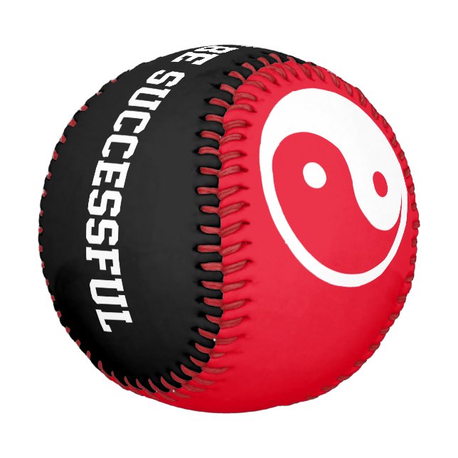 Yin Yang Symbol - solid tattoo design 2 Baseball (Angled)