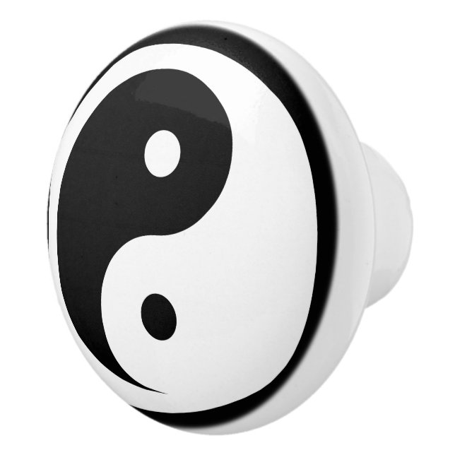 Yin Yang Symbol - solid tattoo design 2 Ceramic Knob (Right)
