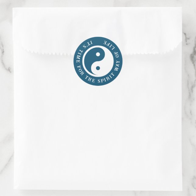 Yin Yang Symbol - solid tattoo design 2 Classic Round Sticker (Bag)