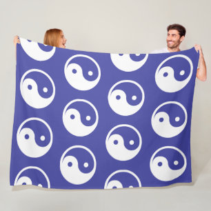 Yin Yang Symbol - solid tattoo design 2 Fleece Blanket