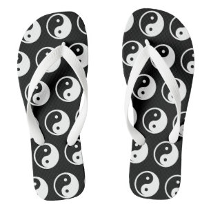 Yin Yang Symbol - solid tattoo design 2 Flip Flops