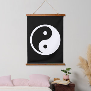 Yin Yang Symbol - solid tattoo design 2 Hanging Tapestry