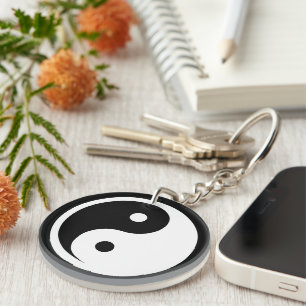 Yin Yang Symbol - solid tattoo design 2 Key Ring