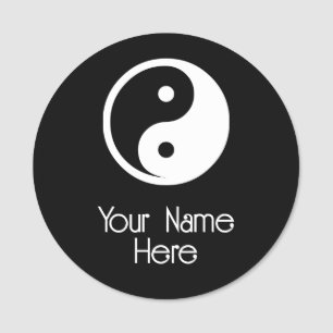 Yin Yang Symbol - solid tattoo design 2 Name Tag