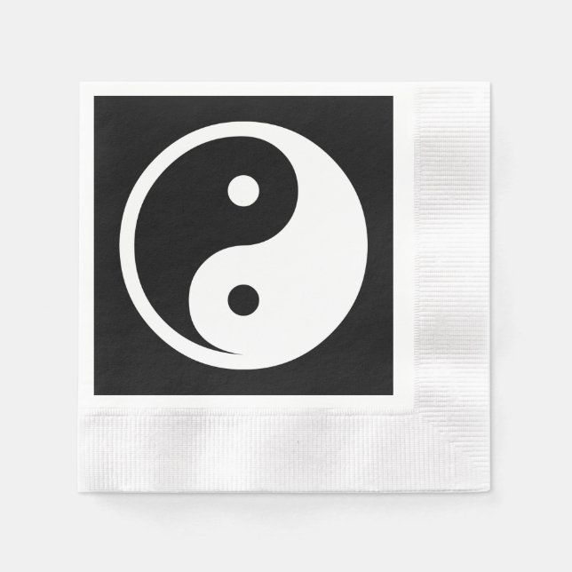 Yin Yang Symbol - solid tattoo design 2 Napkin (Front)
