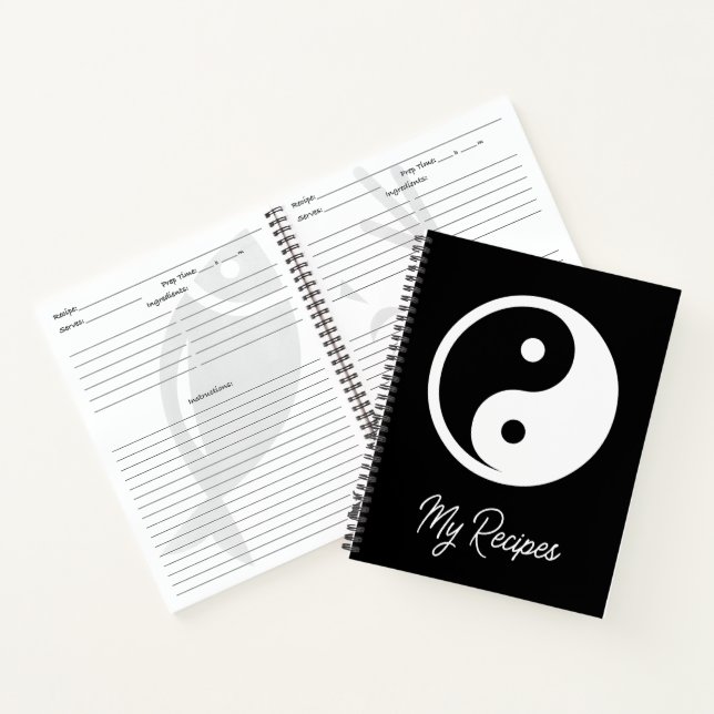 Yin Yang Symbol - solid tattoo design 2 Notebook (Inside)