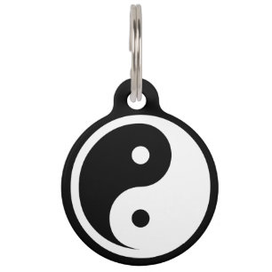 Yin Yang Symbol - solid tattoo design 2 Pet Tag