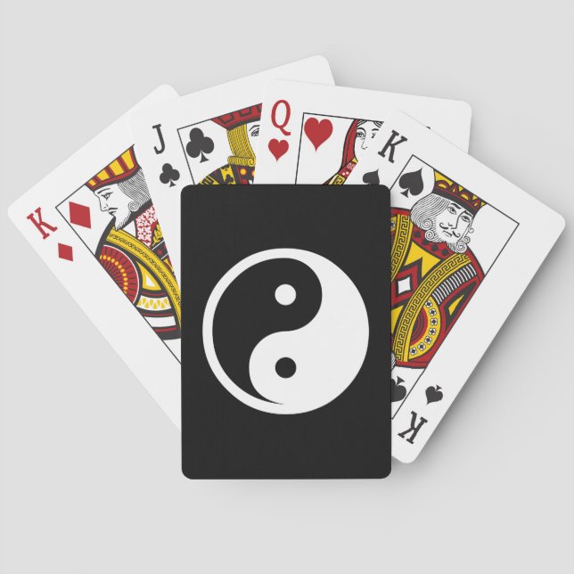 Yin Yang Symbol - solid tattoo design 2 Playing Cards (Back)