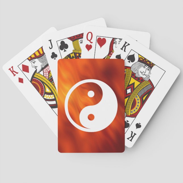 Yin Yang Symbol - solid tattoo design 2 Playing Cards (Back)