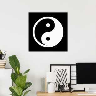 Yin Yang Symbol - solid tattoo design 2 Poster