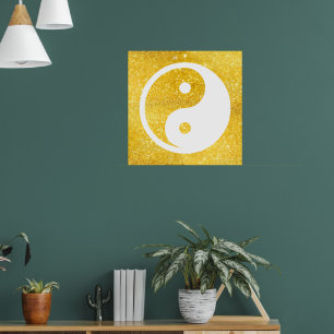 Yin Yang Symbol - solid tattoo design 2 Poster