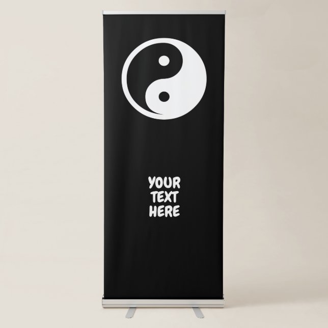 Yin Yang Symbol - solid tattoo design 2 Retractable Banner (Front)