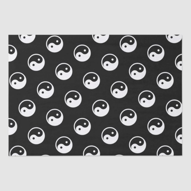 Yin Yang Symbol - solid tattoo design 2 Tissue Paper (Front)