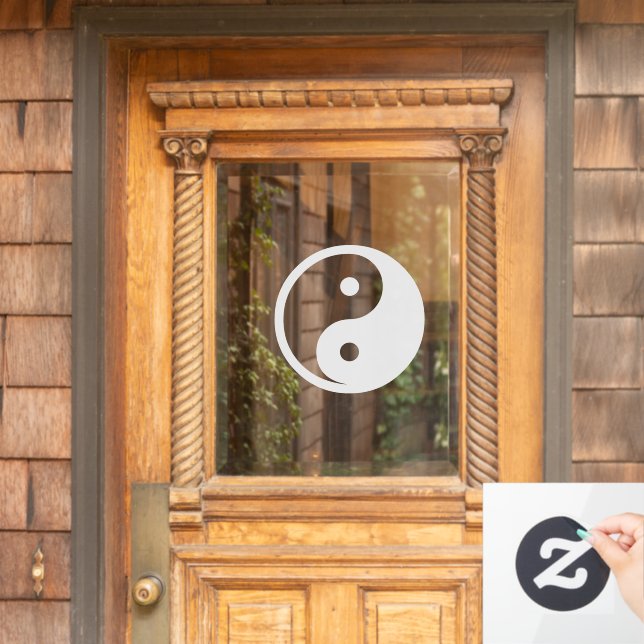 Yin Yang Symbol - solid tattoo design 2 Window Cling (Home Door)
