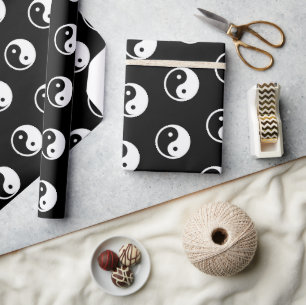 Yin Yang Symbol - solid tattoo design 2 Wrapping Paper