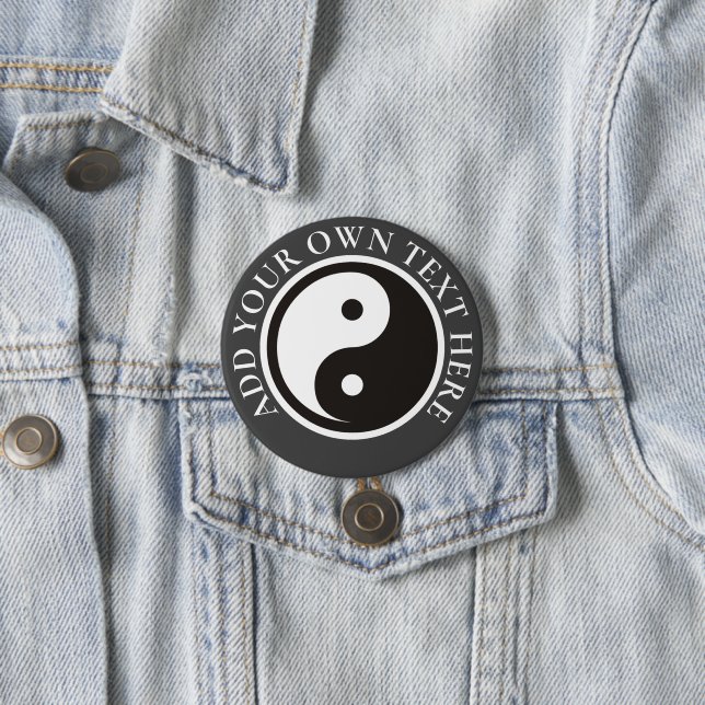 Yin Yang Symbol - solid tattoo design 7.5 Cm Round Badge (In Situ)