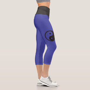 Yin Yang Symbol - solid tattoo design Capri Leggings