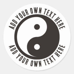 Yin Yang Symbol - solid tattoo design Classic Round Sticker