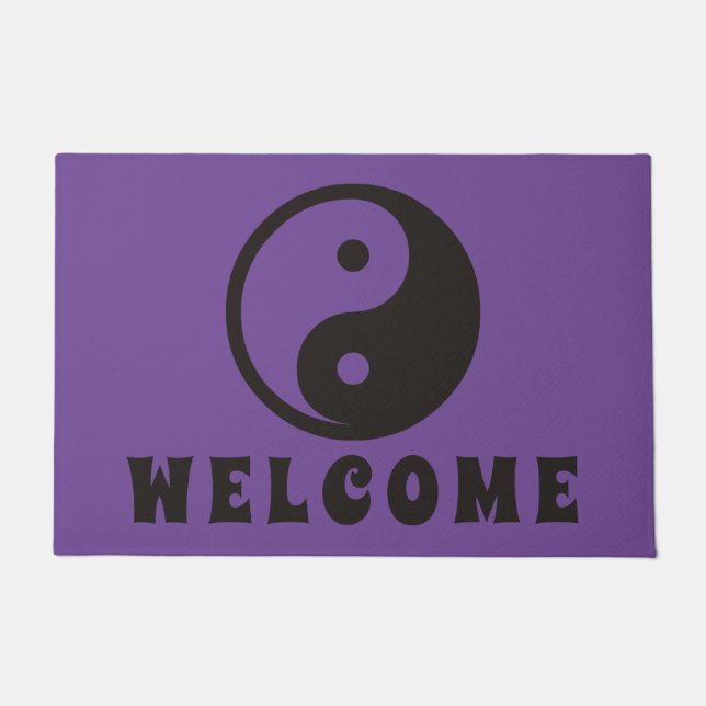 Yin Yang Symbol - solid tattoo design Doormat (Front)