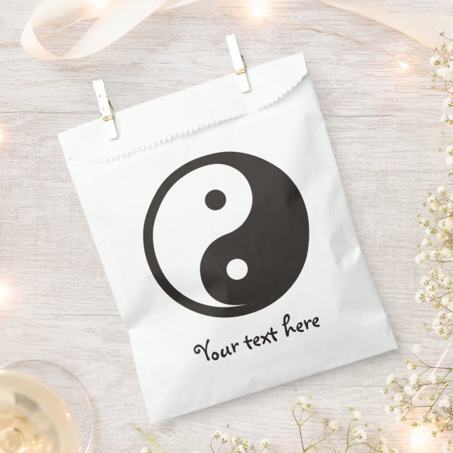 Yin Yang Symbol - solid tattoo design Favour Bags (Clipped)