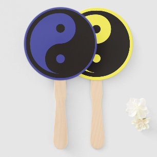 Yin Yang Symbol - solid tattoo design Hand Fan