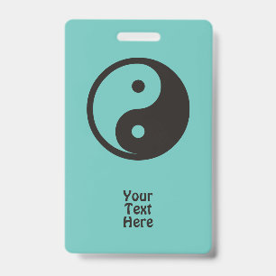 Yin Yang Symbol - solid tattoo design ID Badge