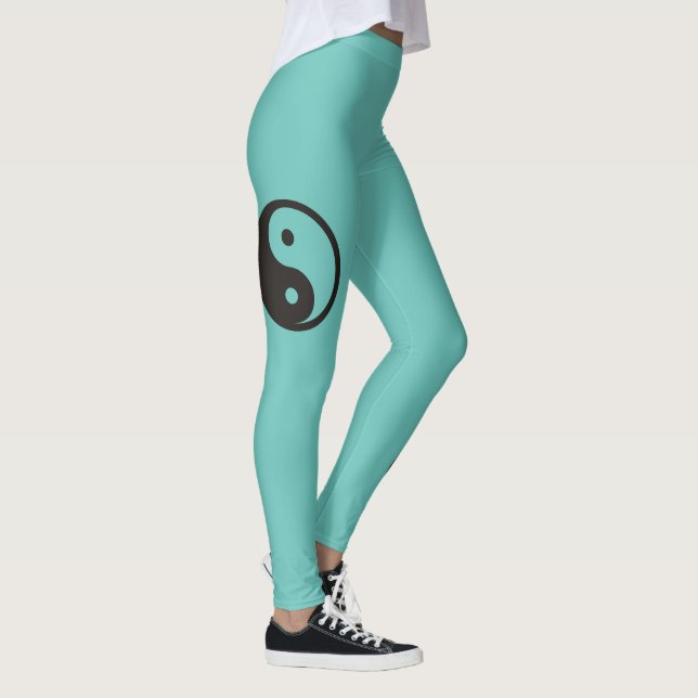 Yin Yang Symbol - solid tattoo design Leggings (Right)